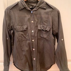 ▫️Loup Charmant▫️Dark Gray Cotton Epaulet Shirt